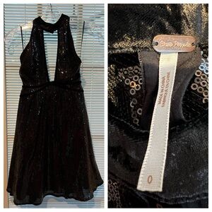 Free People Black Sequin Dress